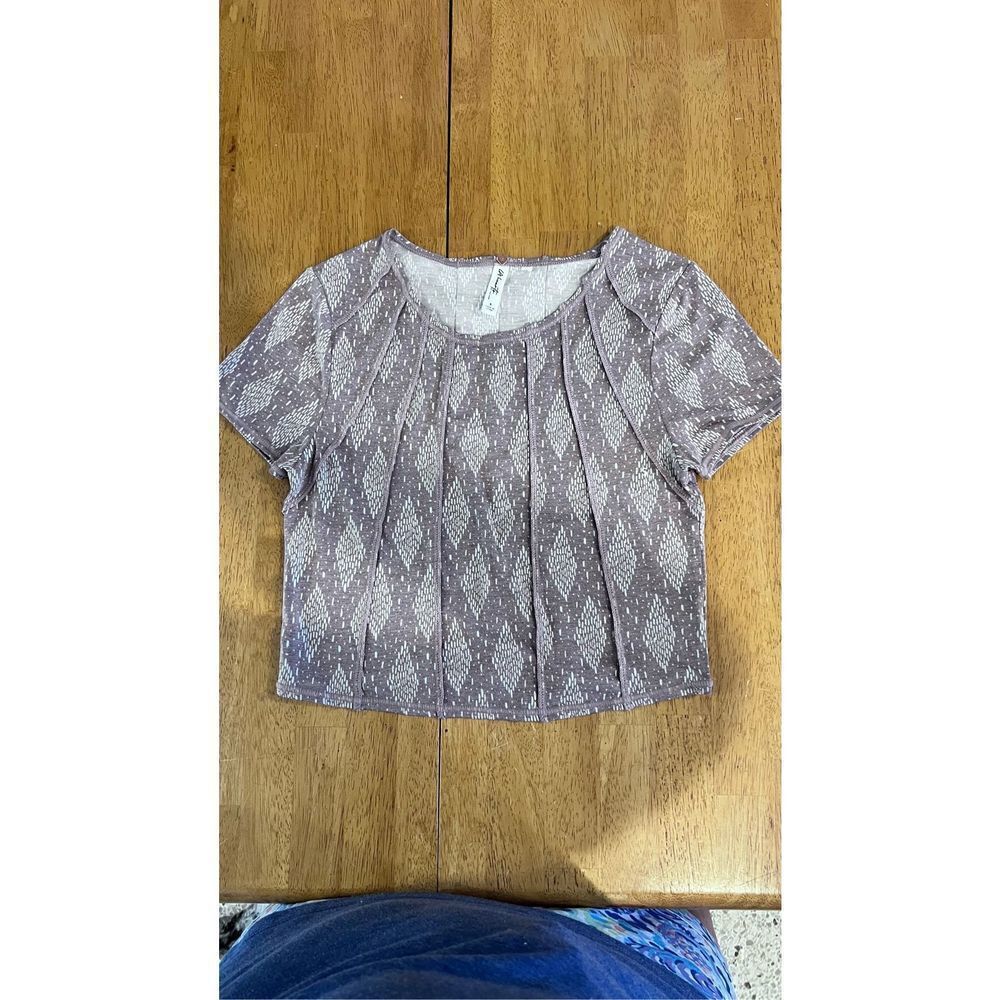 LA Hearts by PacSun Womens Lounge Sea Grass Seamed Crop T-Shirt Taupe Size Small